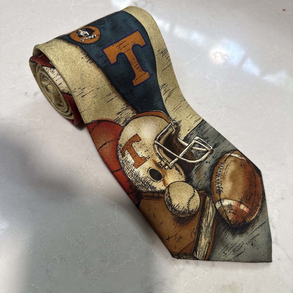 Eagles Wings NCAA Tennessee Volunteers VOLS Silk Tie Officially Licensed 4” X 59